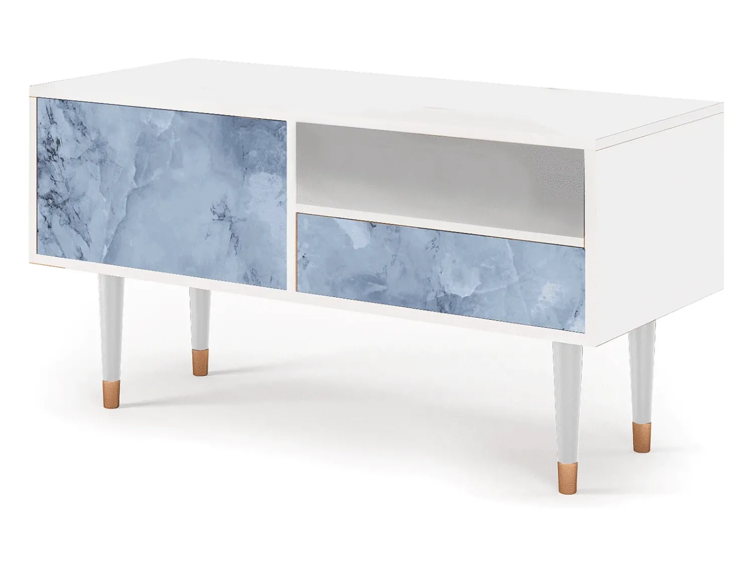 Best Mueble de TV - 115х59х48 cm - T3 - Feather Ice, Branco Bege