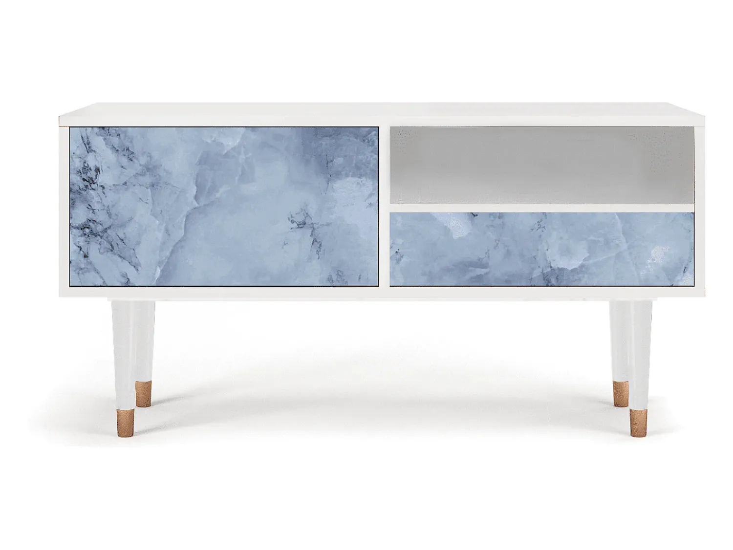 Best Mueble de TV - 115х59х48 cm - T3 - Feather Ice, Branco Bege
