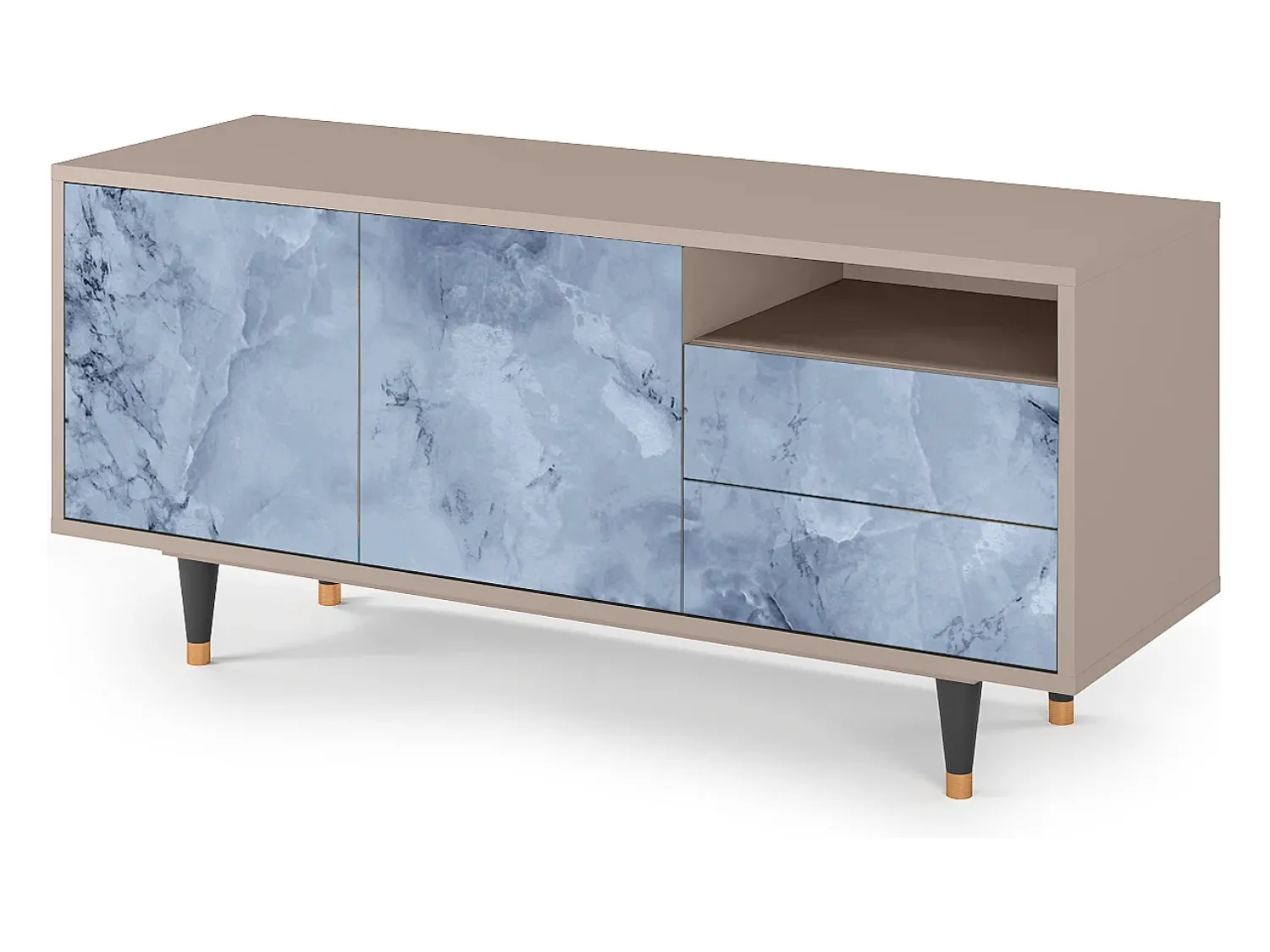Móvel De Tv* Mueble de TV - 125х56х41 cm - T7 - Feather Ice, Latte Bege