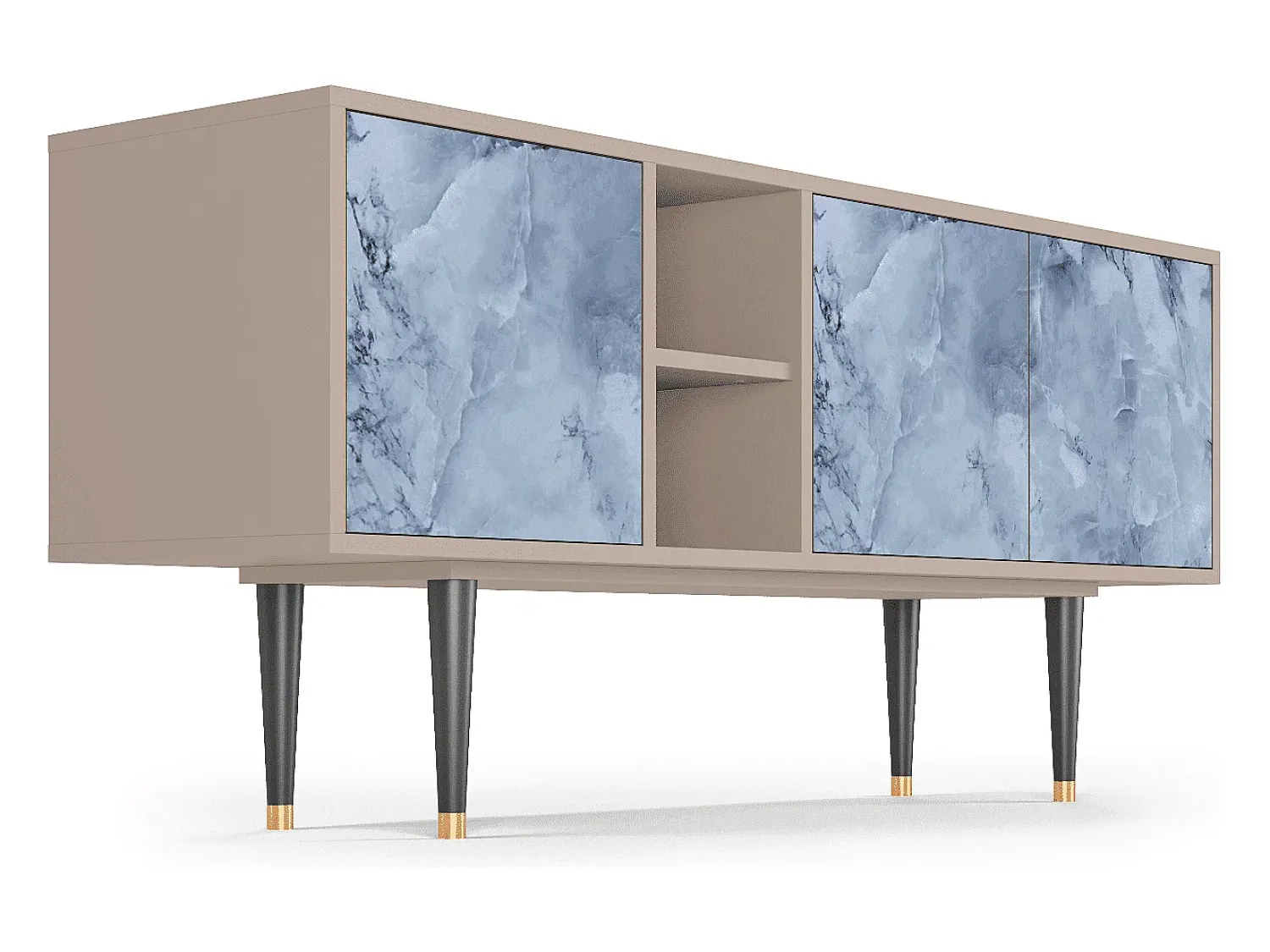 Móvel De Tv| Mueble de TV - 150х69х41 cm - T5 - Feather Ice, Latte Bege