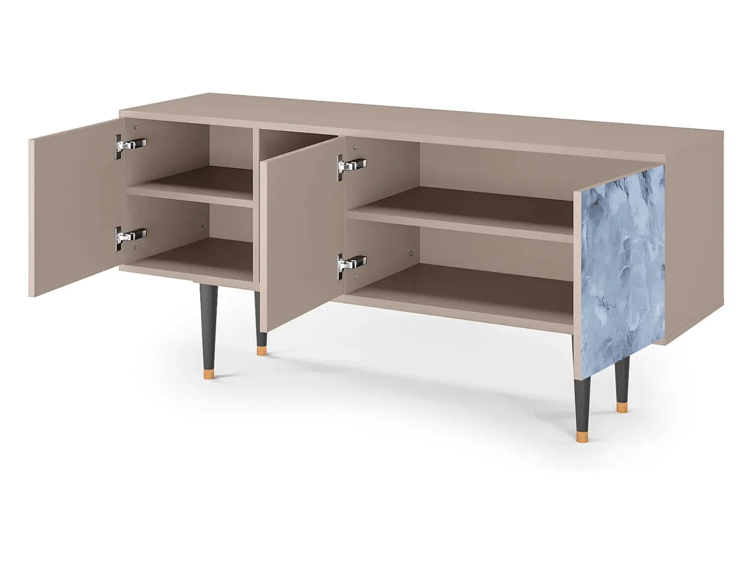 Móvel De Tv| Mueble de TV - 150х69х41 cm - T5 - Feather Ice, Latte Bege