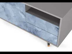 Móvel De Tv* Mueble de TV - 125х56х41 cm - T7 - Feather Ice, Cinza Cinzento