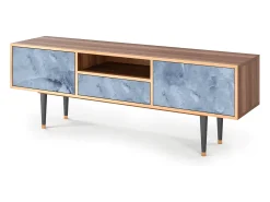 New Mueble de TV - 170х59х41 cm - T6 - Feather Ice, Nogueira Castanho