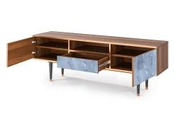 New Mueble de TV - 170х59х41 cm - T6 - Feather Ice, Nogueira Castanho