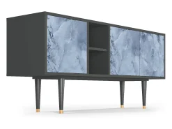 Móvel De Tv| Mueble de TV - 150х69х41 cm - T5 - Feather Ice, Antracite Cinza antracite