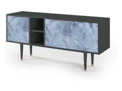 Móvel De Tv| Mueble de TV - 150х69х41 cm - T5 - Feather Ice, Antracite Cinza antracite