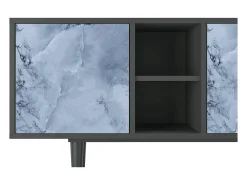 Móvel De Tv| Mueble de TV - 150х69х41 cm - T5 - Feather Ice, Antracite Cinza antracite