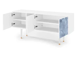 New Mueble de TV - 150х69х41 cm - T5 - Feather Ice, Branco Bege