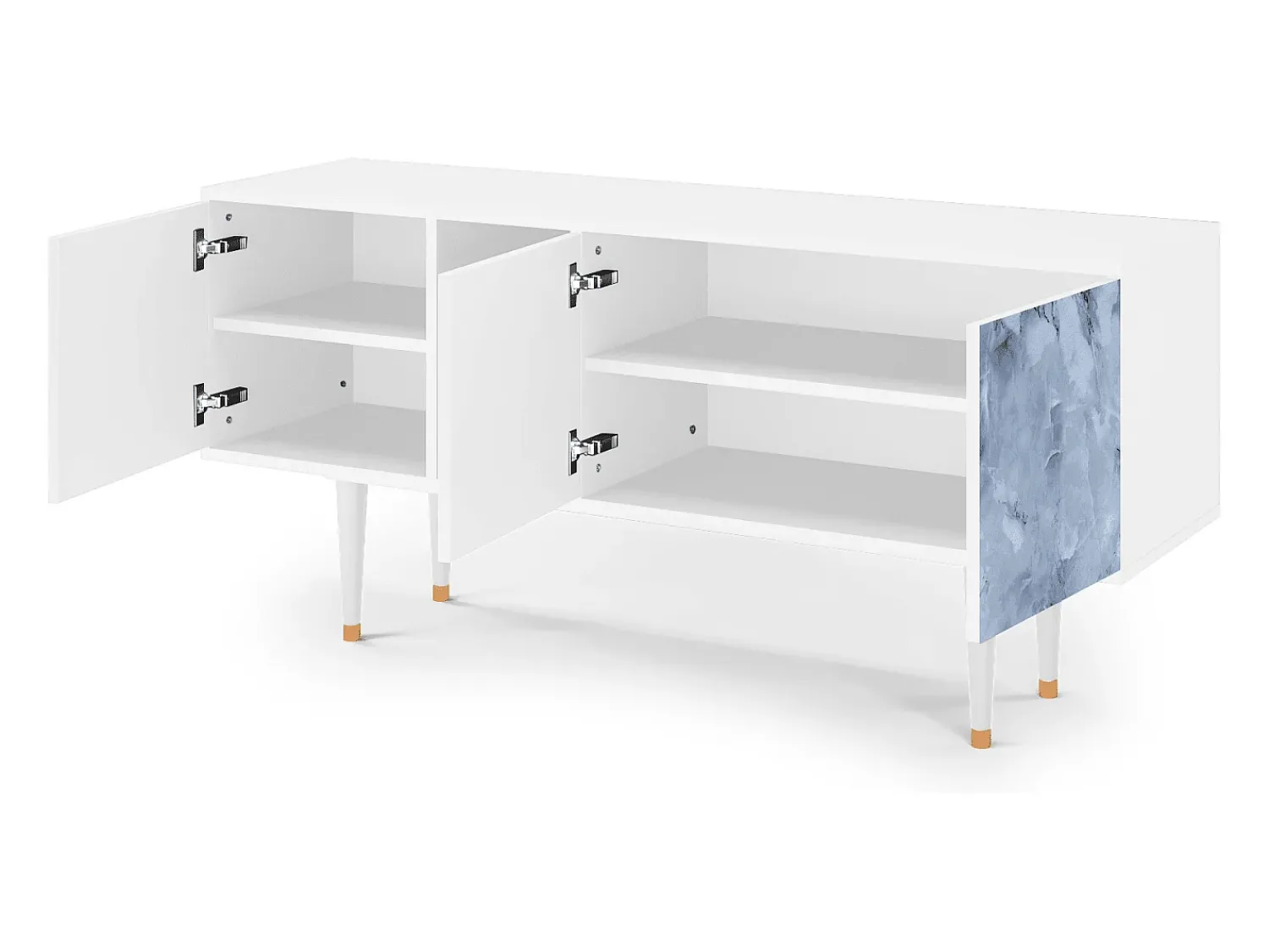 New Mueble de TV - 150х69х41 cm - T5 - Feather Ice, Branco Bege