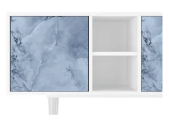 New Mueble de TV - 150х69х41 cm - T5 - Feather Ice, Branco Bege