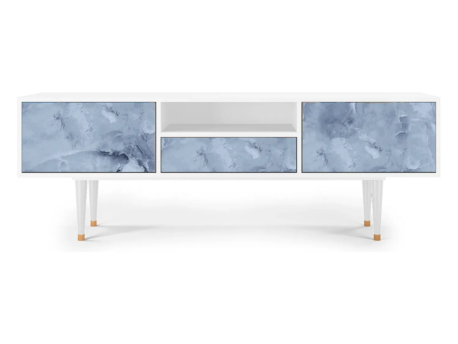 Mueble de TV - 170х59х41 cm - T6 - Feather Ice, Branco^ Móvel De Tv