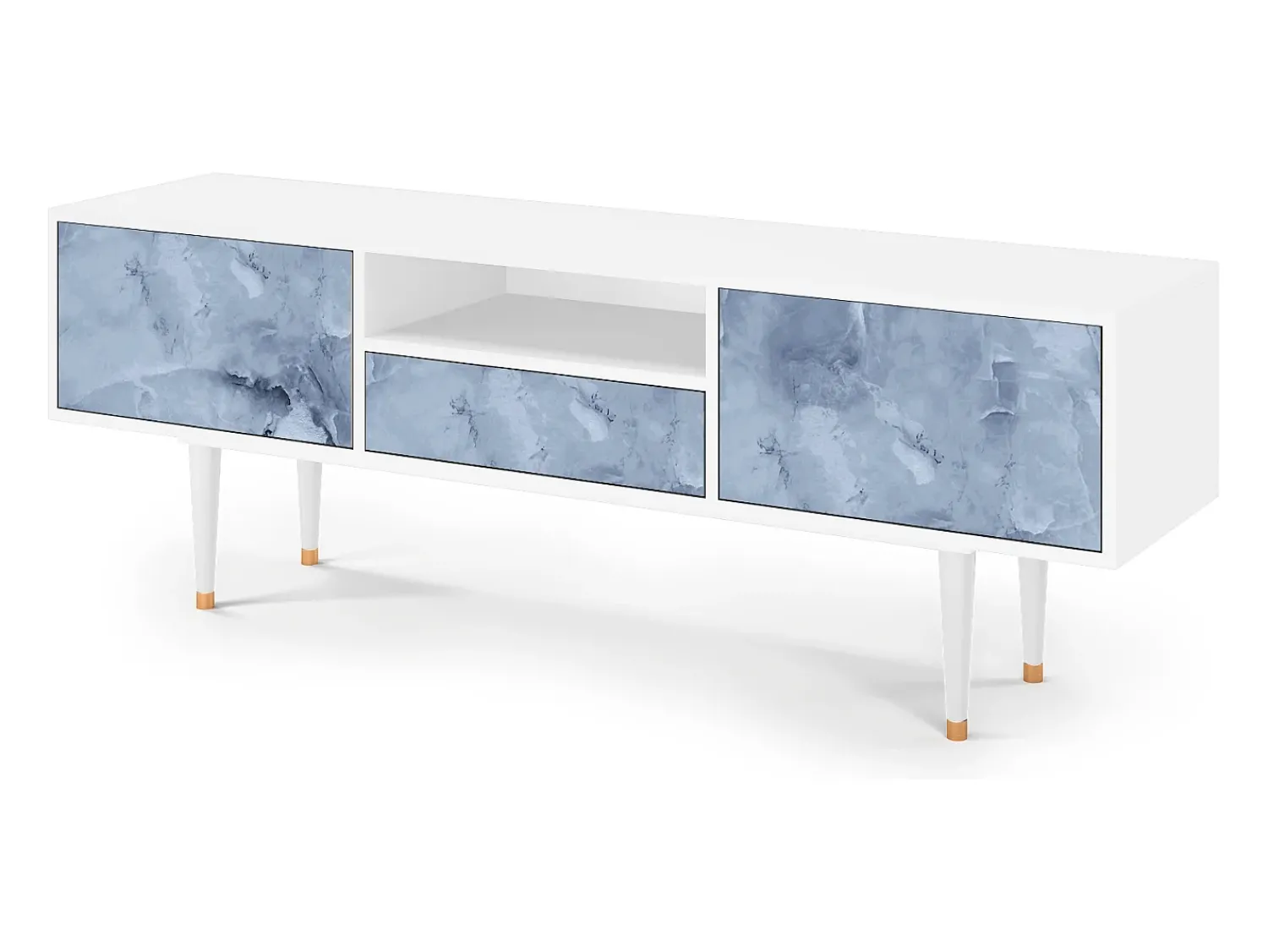 Mueble de TV - 170х59х41 cm - T6 - Feather Ice, Branco^ Móvel De Tv