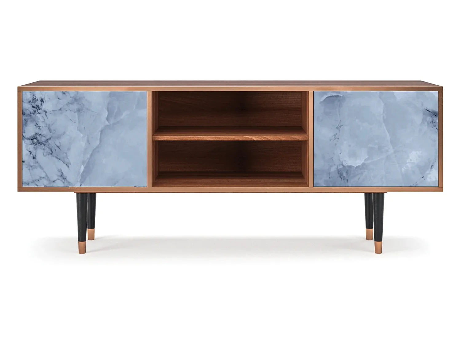 Móvel De Tv* Mueble de TV - 170х69х48 cm - T2 - Feather Ice, Nogueira Castanho