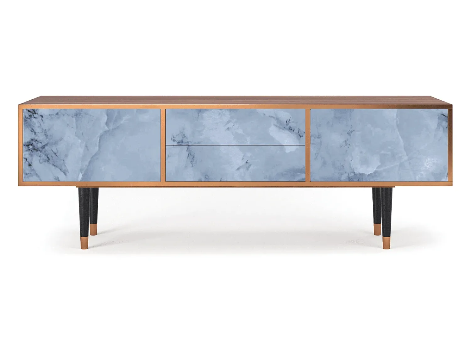 Hot Mueble de TV - 170х59х48 cm - T4 - Feather Ice, Nogueira Castanho