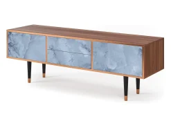 Hot Mueble de TV - 170х59х48 cm - T4 - Feather Ice, Nogueira Castanho
