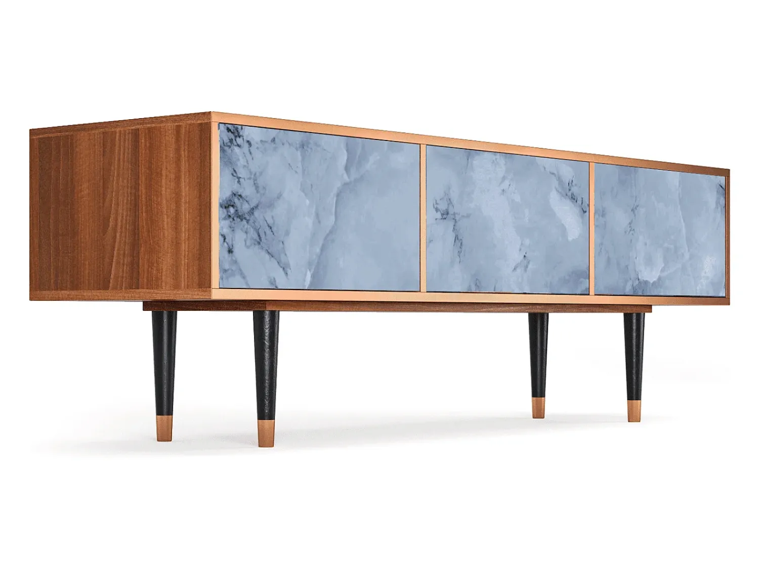 Hot Mueble de TV - 170х59х48 cm - T4 - Feather Ice, Nogueira Castanho