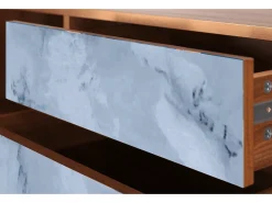 Hot Mueble de TV - 170х59х48 cm - T4 - Feather Ice, Nogueira Castanho