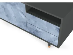 Móvel De Tv| Mueble de TV - 125х56х41 cm - T7 - Feather Ice, Antracite Cinza antracite