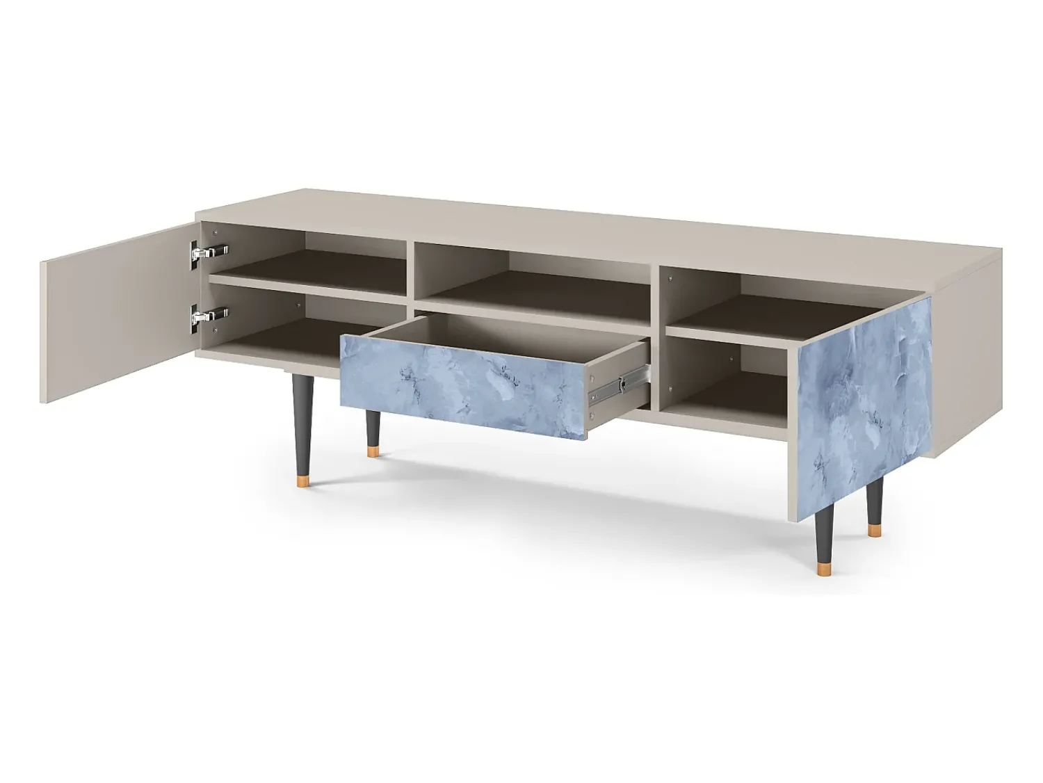 Móvel De Tv* Mueble de TV - 170х59х41 cm - T6 - Feather Ice, Areia Bege