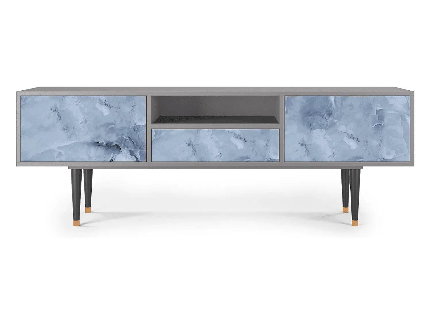 Móvel De Tv| Mueble de TV - 170х59х41 cm - T6 - Feather Ice, Cinza Cinzento