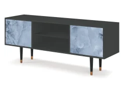 Móvel De Tv| Mueble de TV - 170х69х48 cm - T2 - Feather Ice, Antracite Cinza antracite