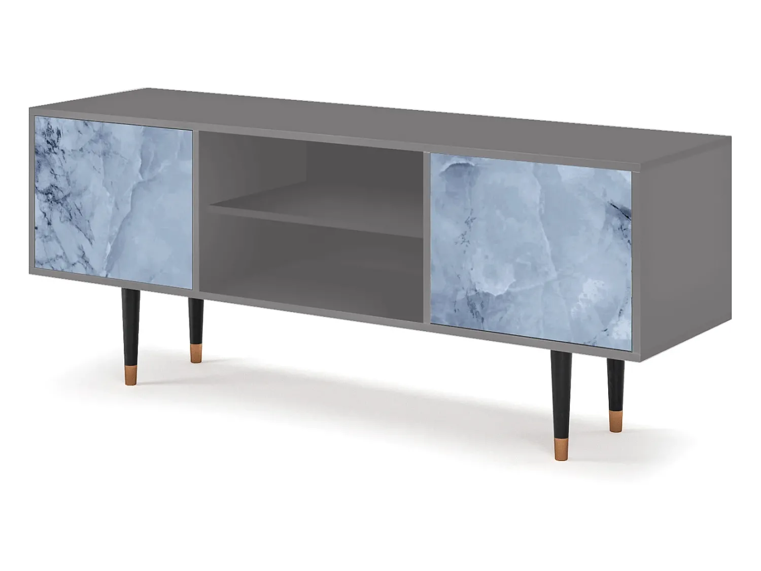 Móvel De Tv| Mueble de TV - 170х69х48 cm - T2 - Feather Ice, Cinza Cinzento