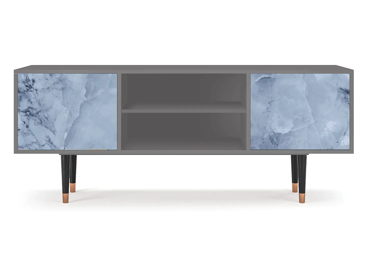 Móvel De Tv| Mueble de TV - 170х69х48 cm - T2 - Feather Ice, Cinza Cinzento