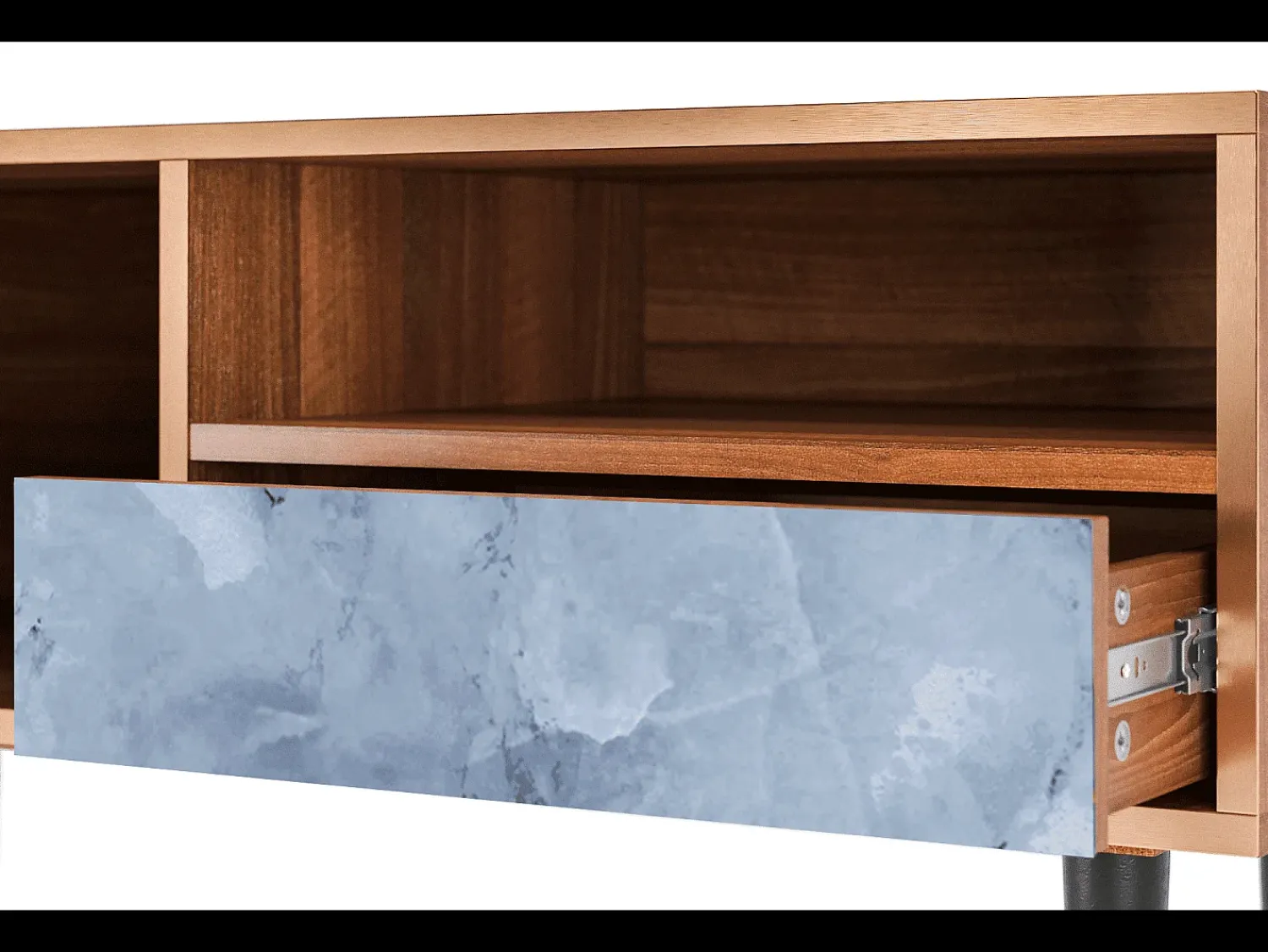 Móvel De Tv* Mueble de TV - 115х59х48 cm - T3 - Feather Ice, Nogueira Castanho