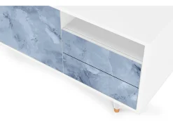 Móvel De Tv* Mueble de TV - 125х56х41 cm - T7 - Feather Ice, Branco Bege