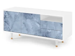 Móvel De Tv* Mueble de TV - 125х56х41 cm - T7 - Feather Ice, Branco Bege