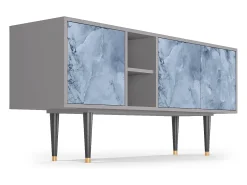 Hot Mueble de TV - 150х69х41 cm - T5 - Feather Ice, Cinza Cinzento