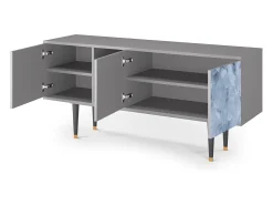 Hot Mueble de TV - 150х69х41 cm - T5 - Feather Ice, Cinza Cinzento