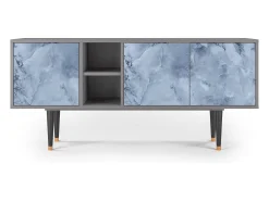 Hot Mueble de TV - 150х69х41 cm - T5 - Feather Ice, Cinza Cinzento