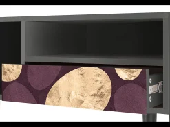 Móvel De Tv| Mueble de TV - 115х59х48 cm - T3 - Fine Wine, Antracite Cinza antracite
