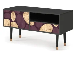 Móvel De Tv| Mueble de TV - 115х59х48 cm - T3 - Fine Wine, Antracite Cinza antracite