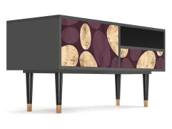 Móvel De Tv| Mueble de TV - 115х59х48 cm - T3 - Fine Wine, Antracite Cinza antracite
