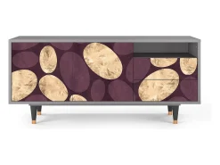 Mueble de TV - 125х56х41 cm - T7 - Fine Wine, Cinza^ Móvel De Tv