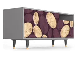 Mueble de TV - 125х56х41 cm - T7 - Fine Wine, Cinza^ Móvel De Tv