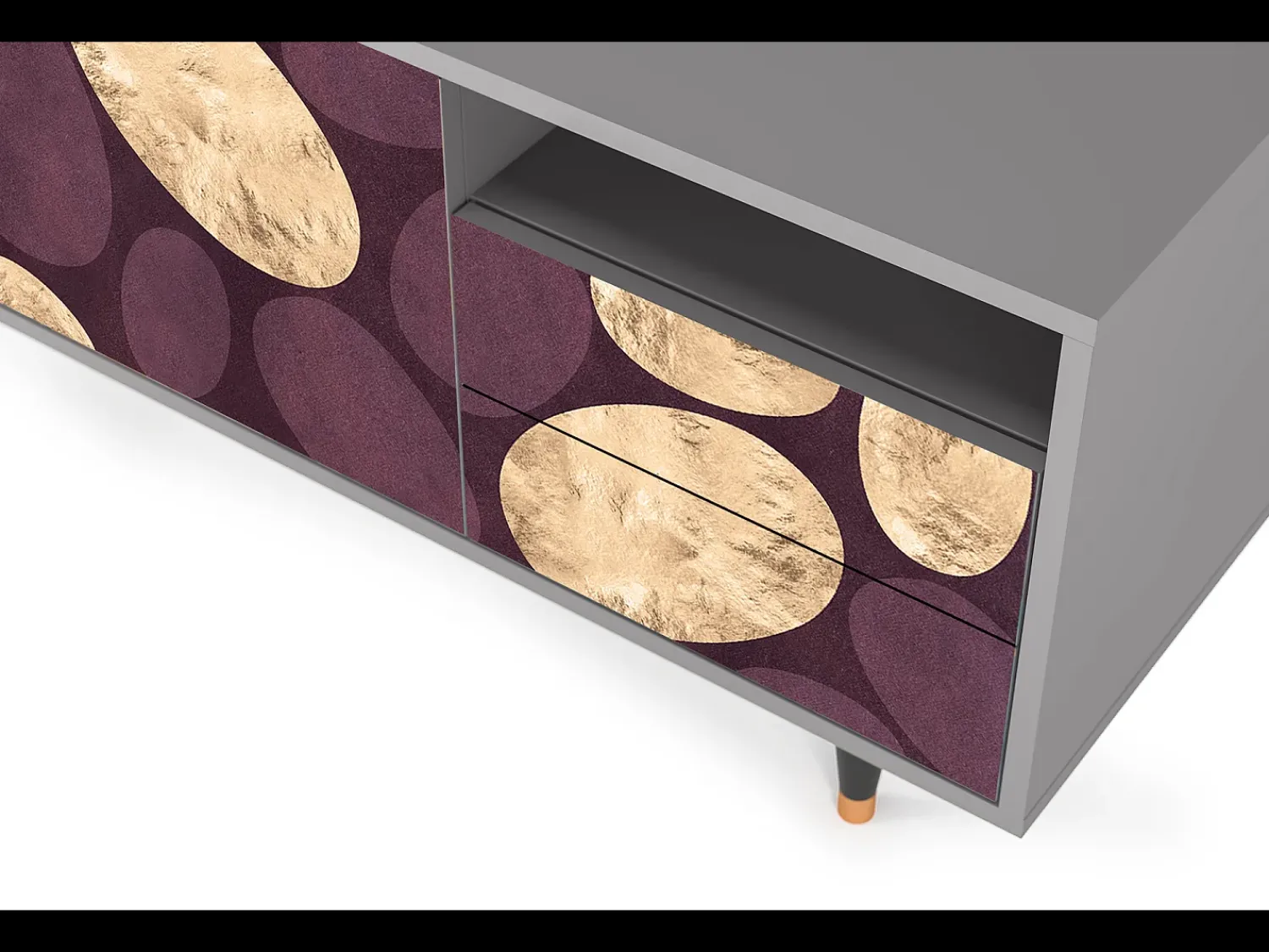 Mueble de TV - 125х56х41 cm - T7 - Fine Wine, Cinza^ Móvel De Tv