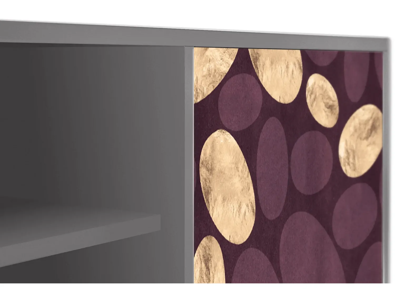 Móvel De Tv* Mueble de TV - 170х69х48 cm - T2 - Fine Wine, Cinza Cinzento