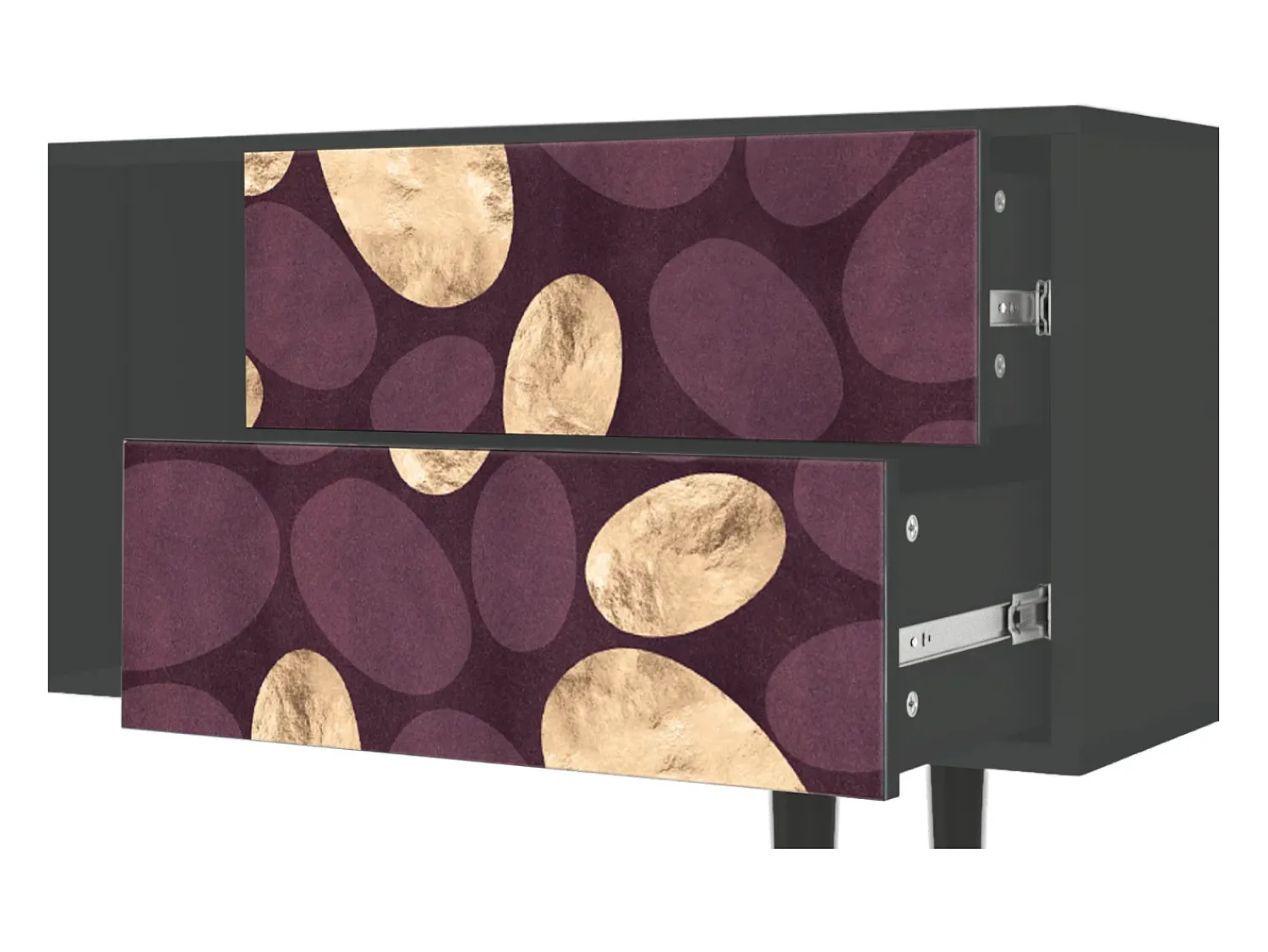 Móvel De Tv| Mueble de TV - 170х69х48 cm - T1 - Fine Wine, Antracite Cinza antracite