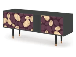 Móvel De Tv| Mueble de TV - 170х69х48 cm - T1 - Fine Wine, Antracite Cinza antracite