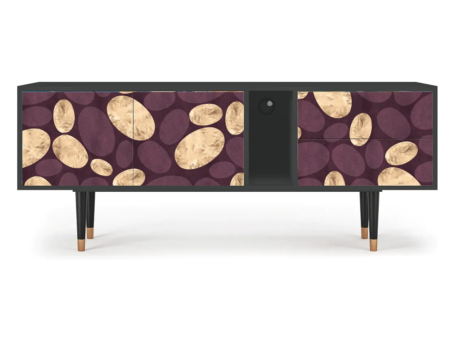Móvel De Tv| Mueble de TV - 170х69х48 cm - T1 - Fine Wine, Antracite Cinza antracite