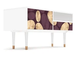 Clearance Mueble de TV - 115х59х48 cm - T3 - Fine Wine, Branco Bege
