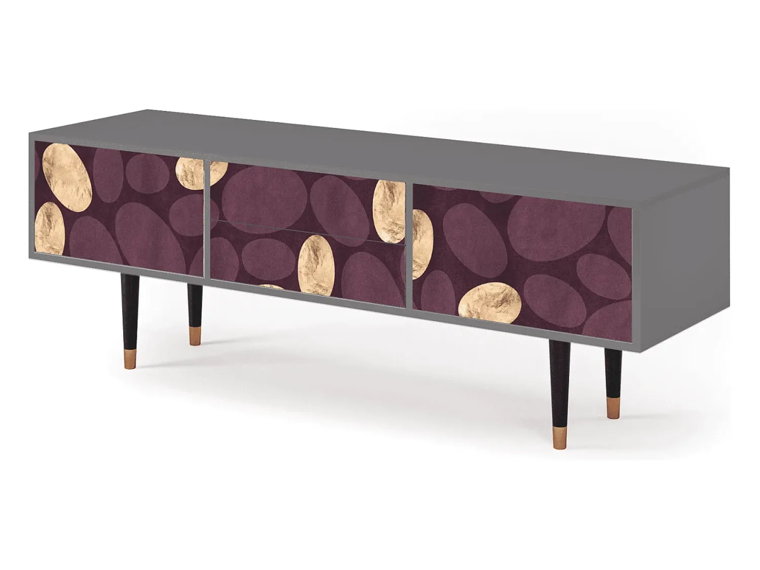 Mueble de TV - 170х59х48 cm - T4 - Fine Wine, Cinza^ Móvel De Tv
