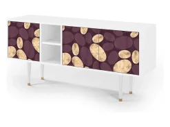 Móvel De Tv| Mueble de TV - 150х69х41 cm - T5 - Fine Wine, Branco Bege