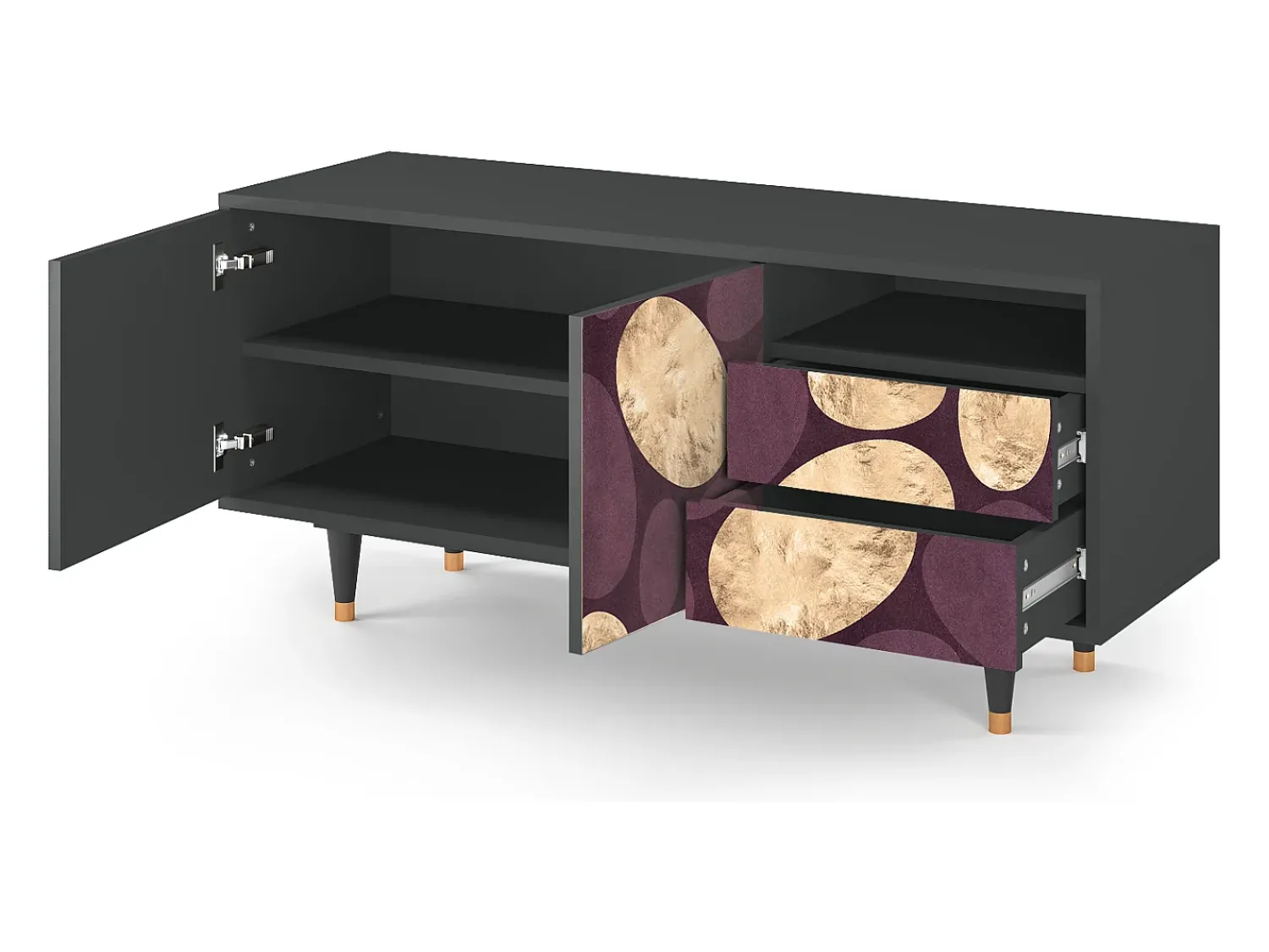 Hot Mueble de TV - 125х56х41 cm - T7 - Fine Wine, Antracite Cinza antracite