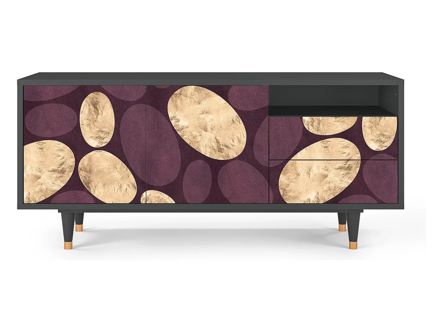 Hot Mueble de TV - 125х56х41 cm - T7 - Fine Wine, Antracite Cinza antracite