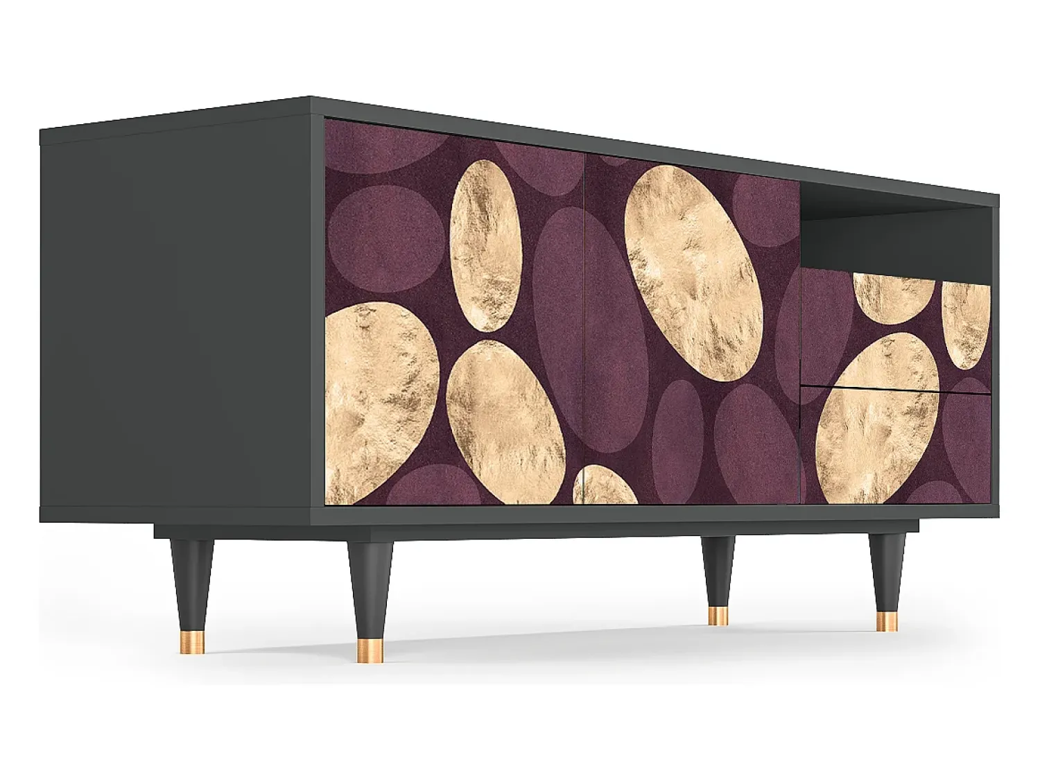 Hot Mueble de TV - 125х56х41 cm - T7 - Fine Wine, Antracite Cinza antracite