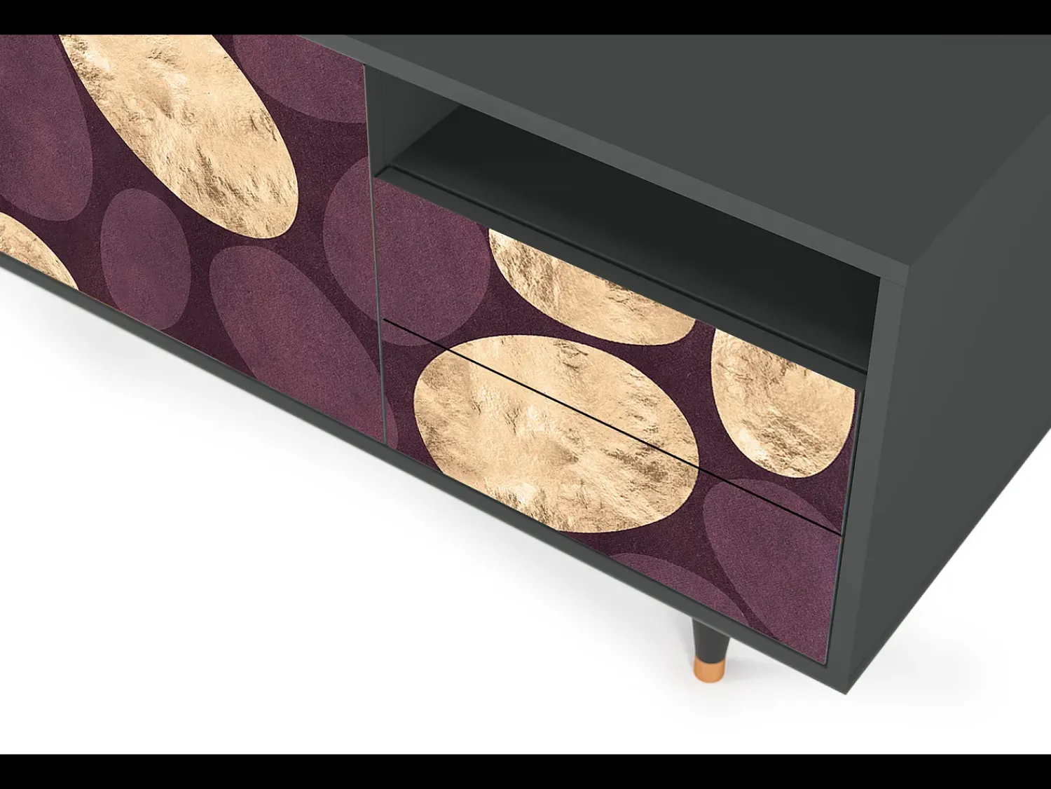 Hot Mueble de TV - 125х56х41 cm - T7 - Fine Wine, Antracite Cinza antracite